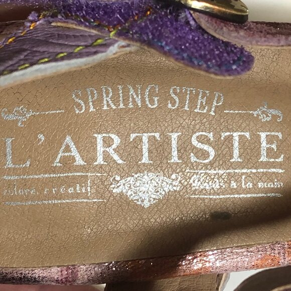 L’Artiste by Spring Step Sandals – Handcrafted Leather Floral Heel - Picture 13 of 14
